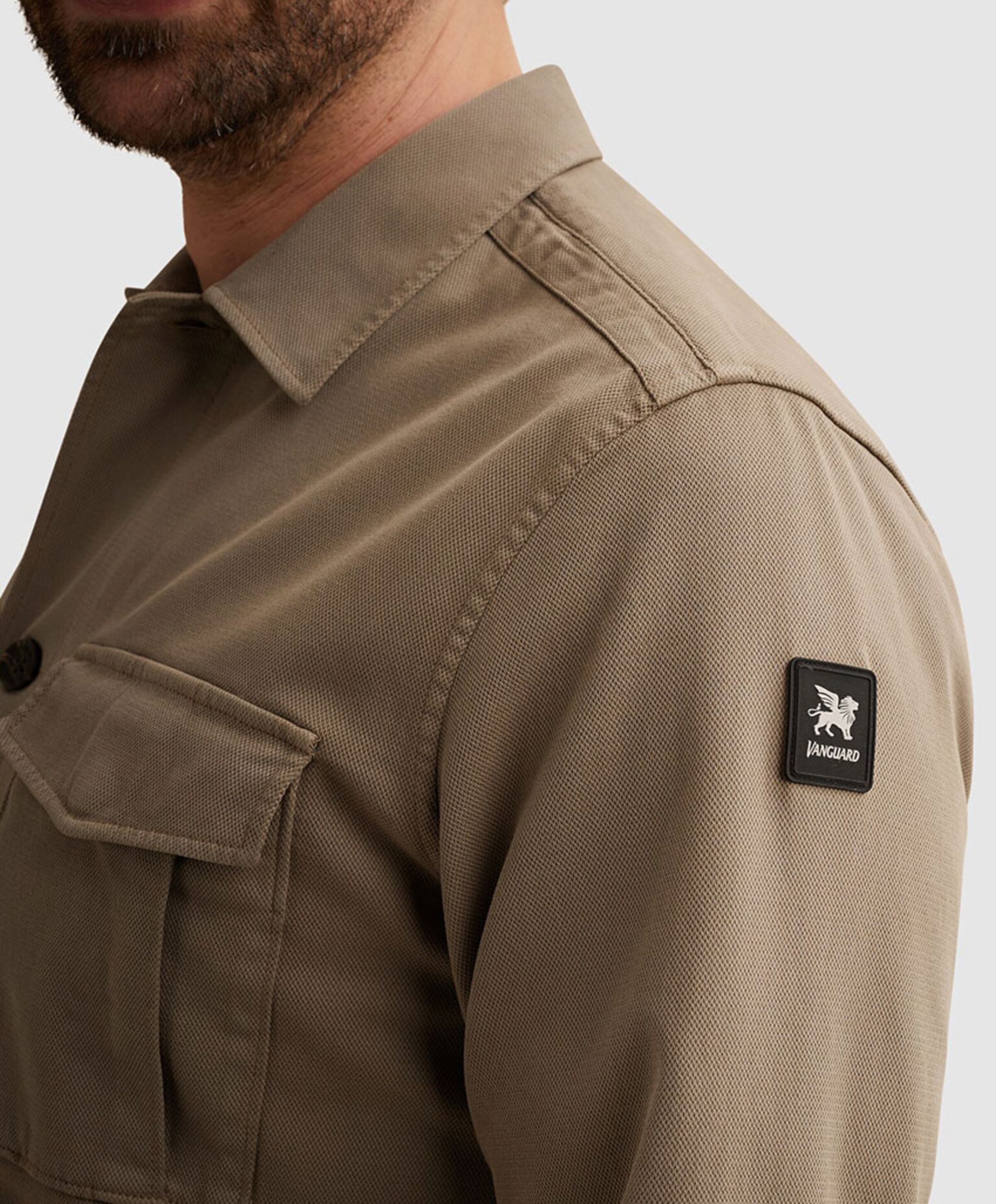 Vanguard Heren overhemd lange mouw bruin
