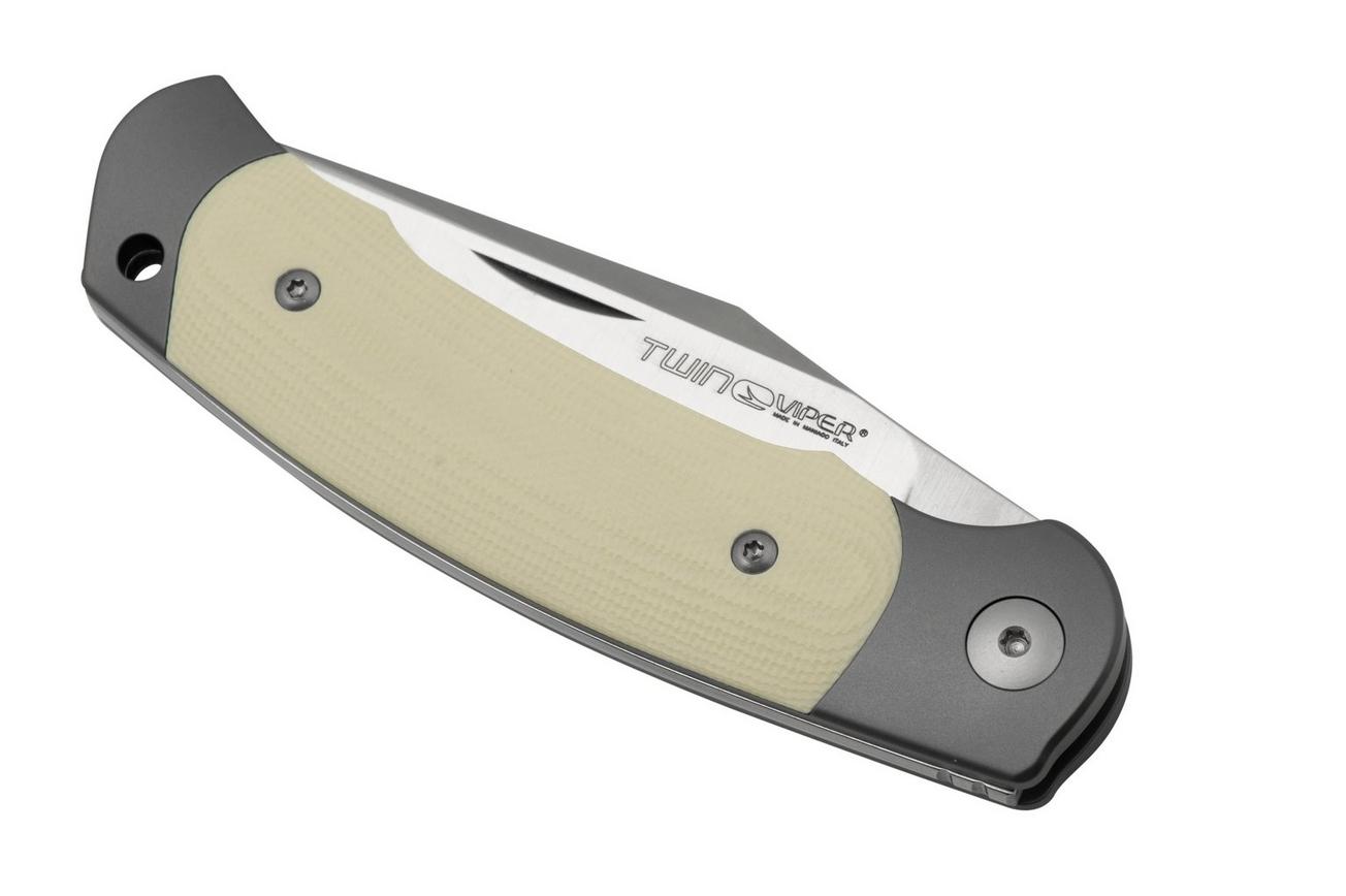 Viper Twin, V6002GI, Satin M390, Ivory G10 zakmes, Fabrizio Silvestrelli design