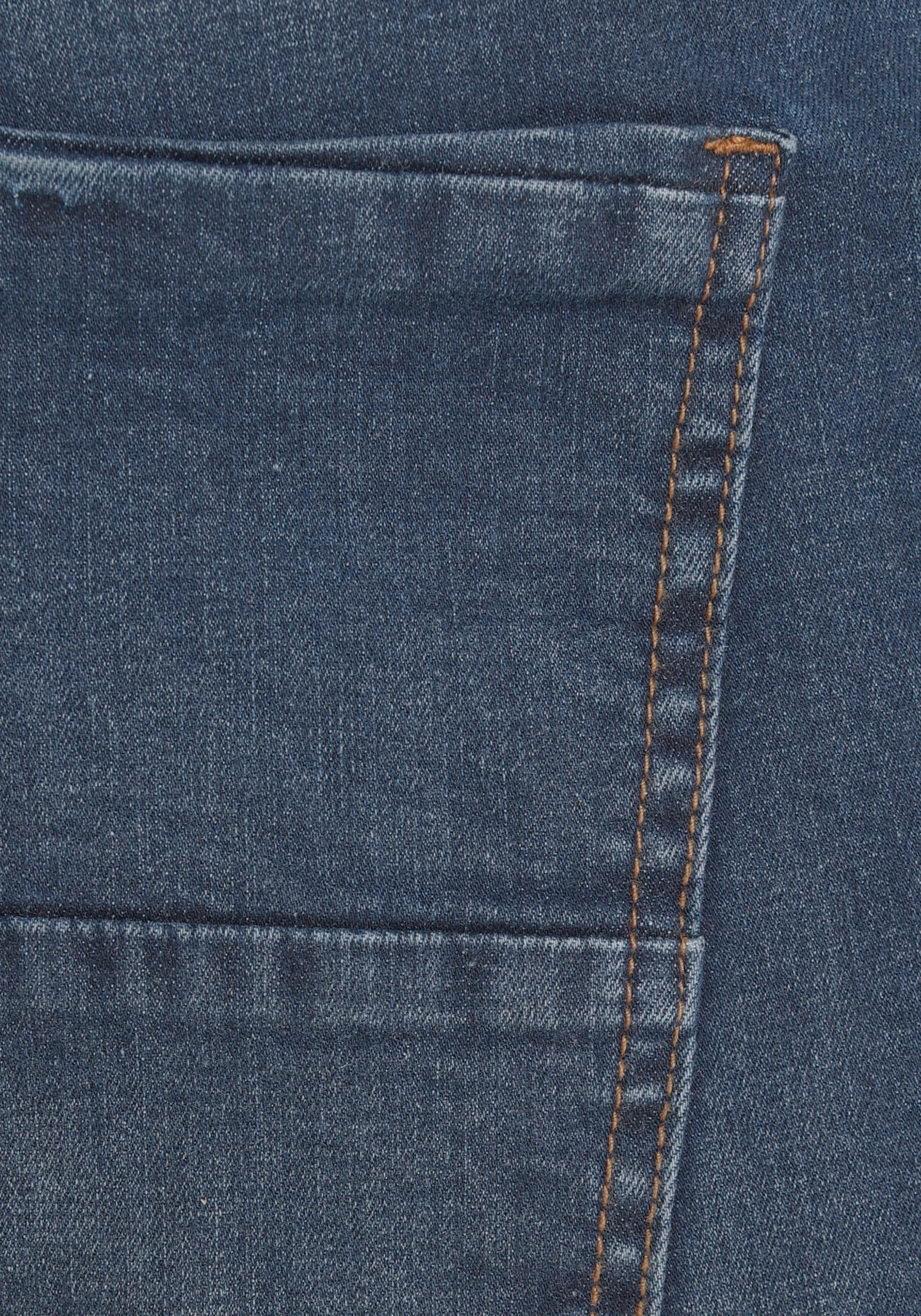 H.I.S Jeansshorts »DEYO«, gerader Schnitt,  Used-Waschung,  niedrige Leibhöhe
