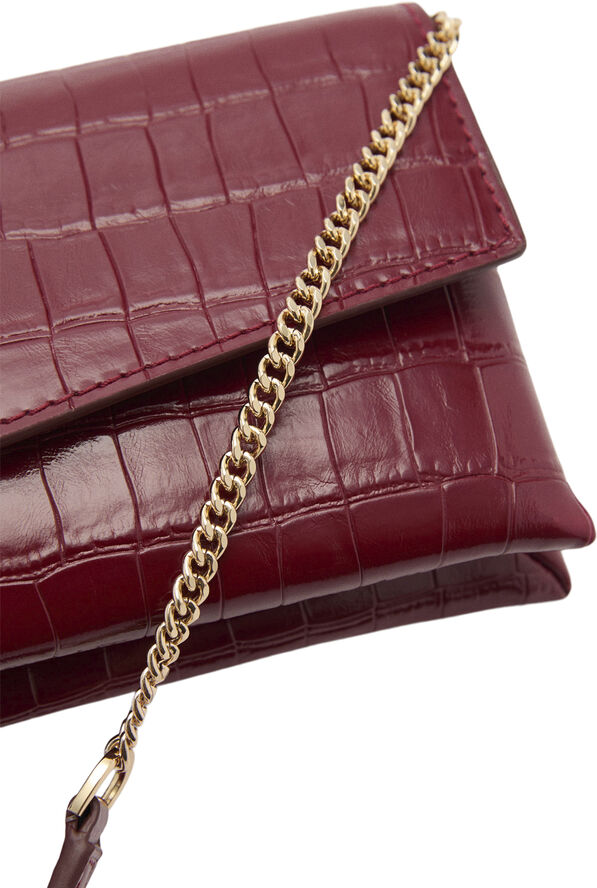 MANGO Croc-effect flap bag 75