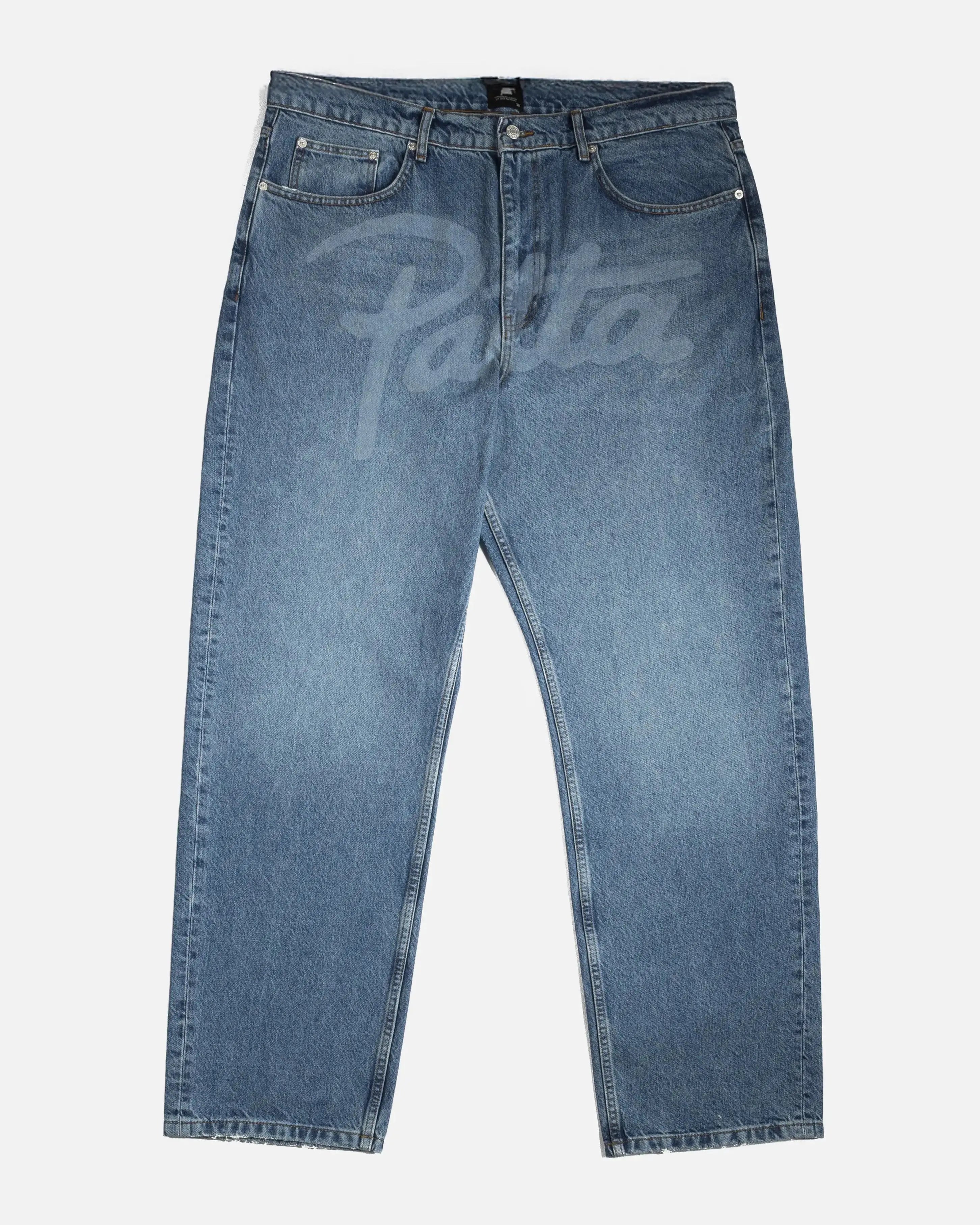 Patta Laserprint Whiskers Denim Pants (Light Blue Denim)