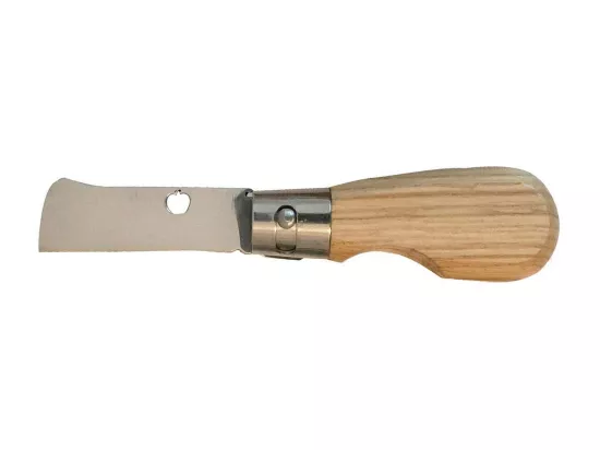 Couteau greffoir pliant manche en chêne