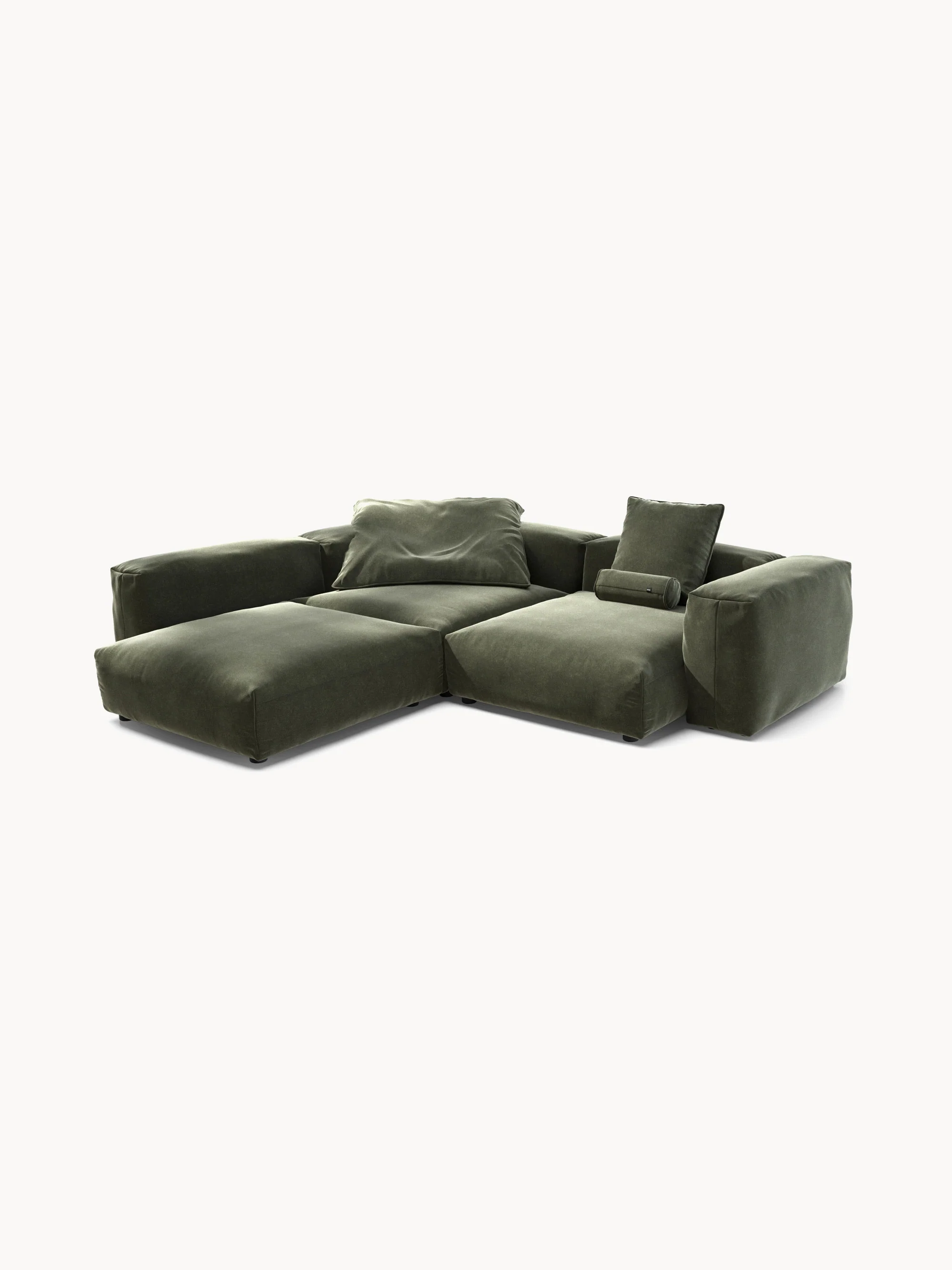 Fluwelen modulaire bank Vetsak (4-zits)