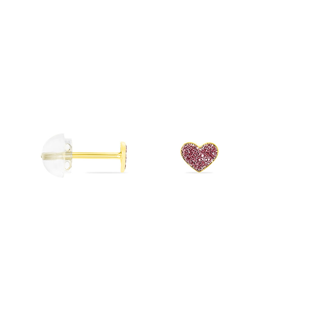 Boucles D'oreilles Puces Cerine Coeur Or Jaune