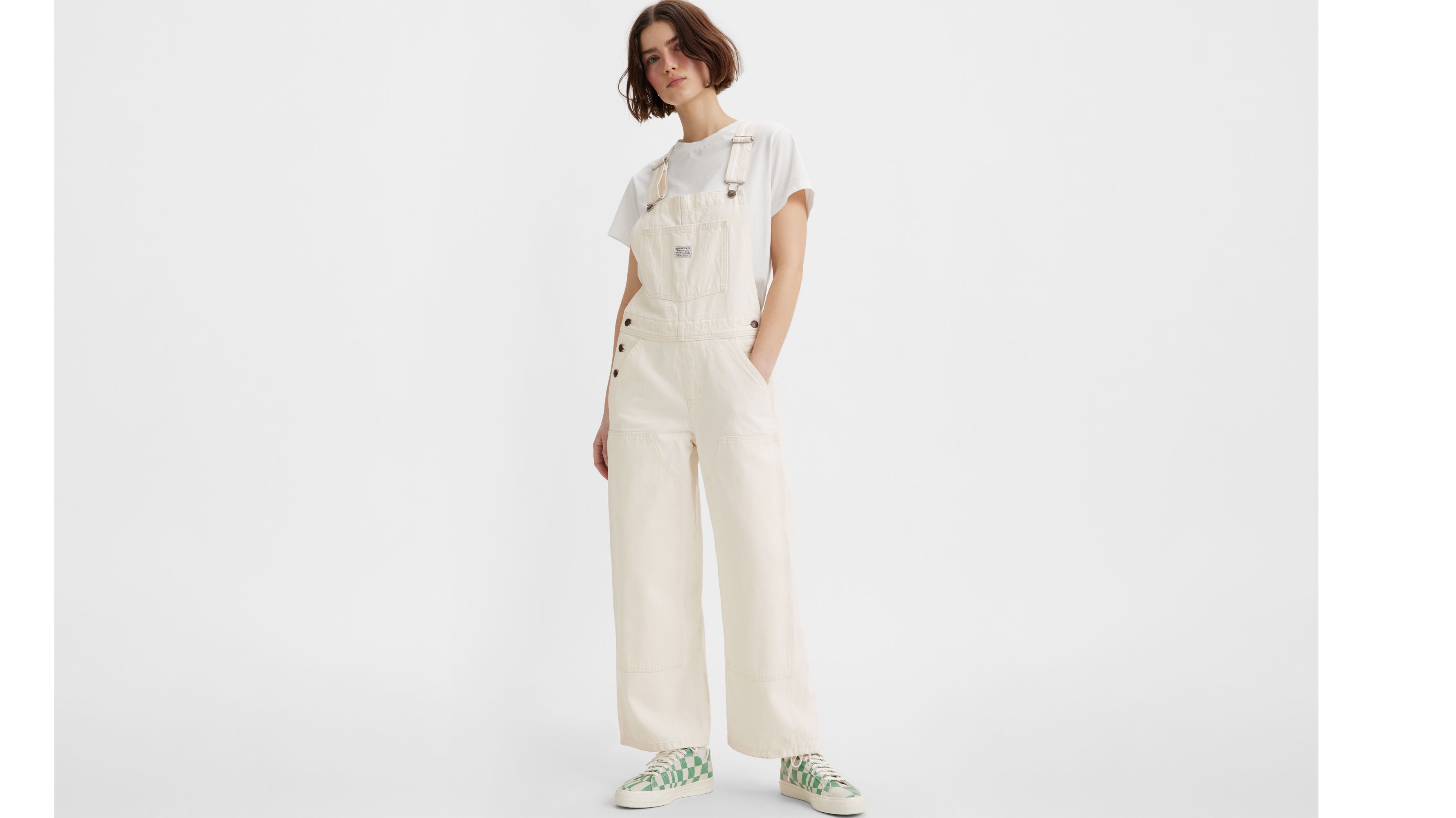 Salopette Baggy Highwater - Barely Freezing - Blanc