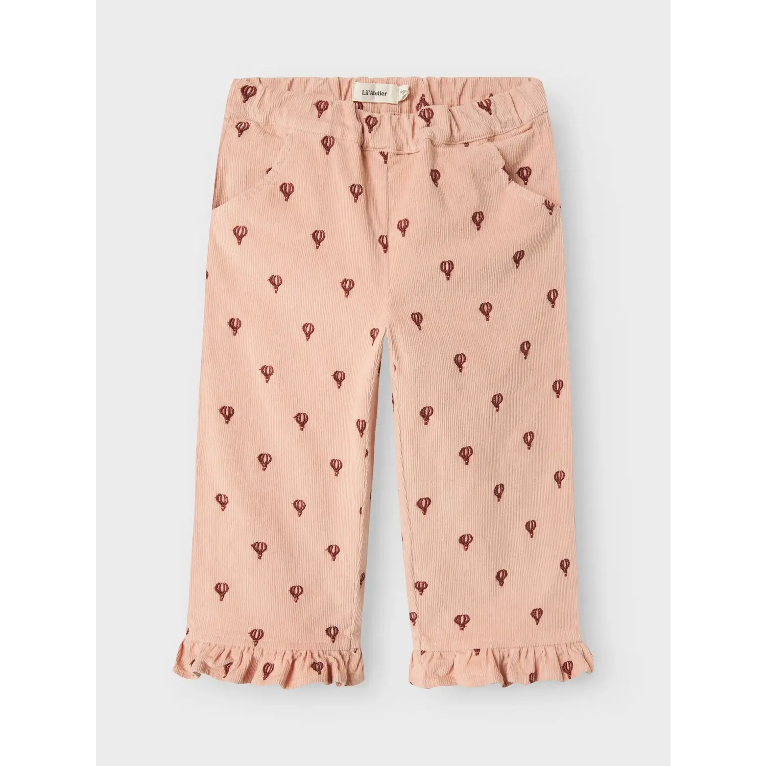 Lil ' Atelier | NMFNELLY CORD STRAIGHT PANT 4945-HC LIL | Cameo Rose EMB