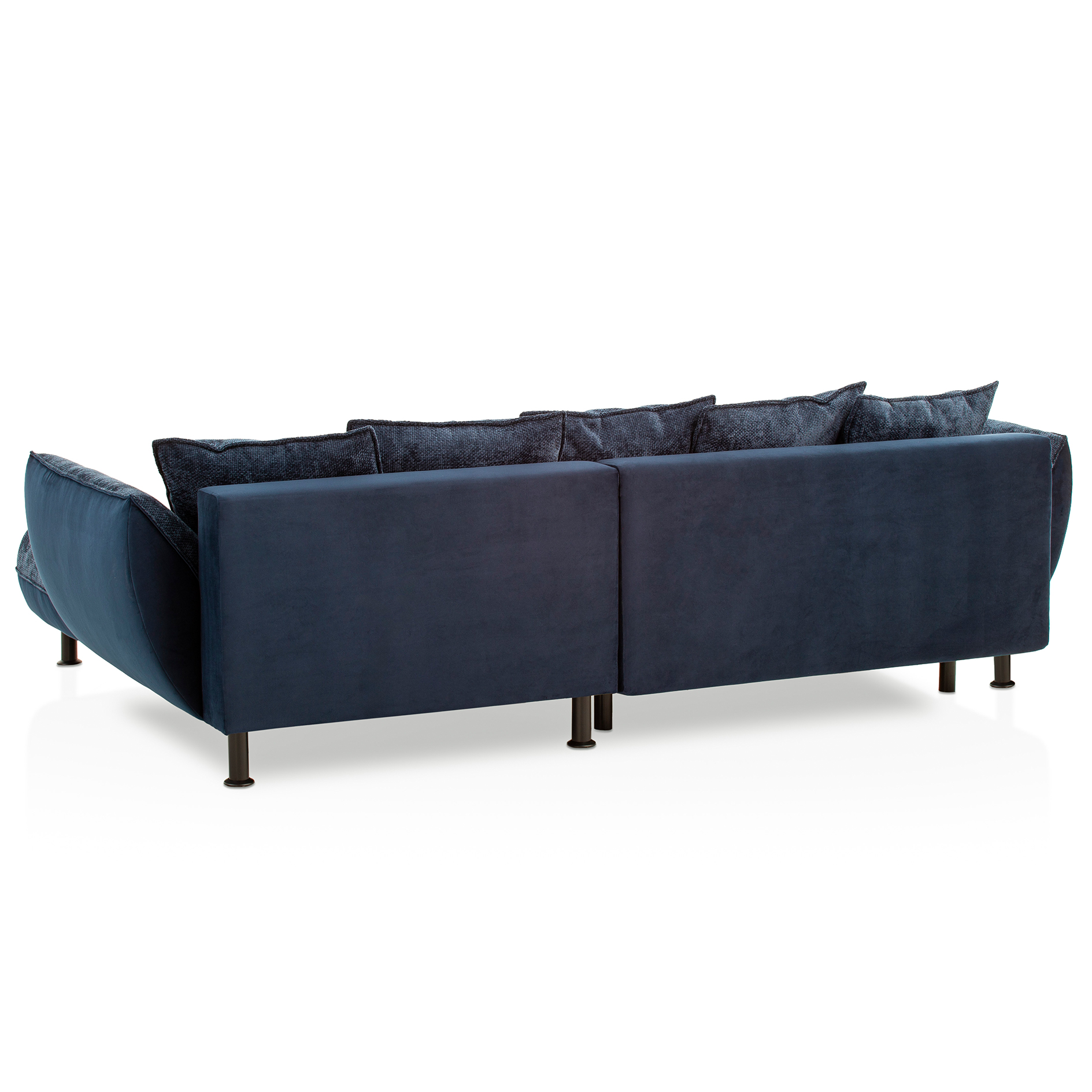 Ecksofa - dunkelblau - Liegefunktion - Longchair rechts