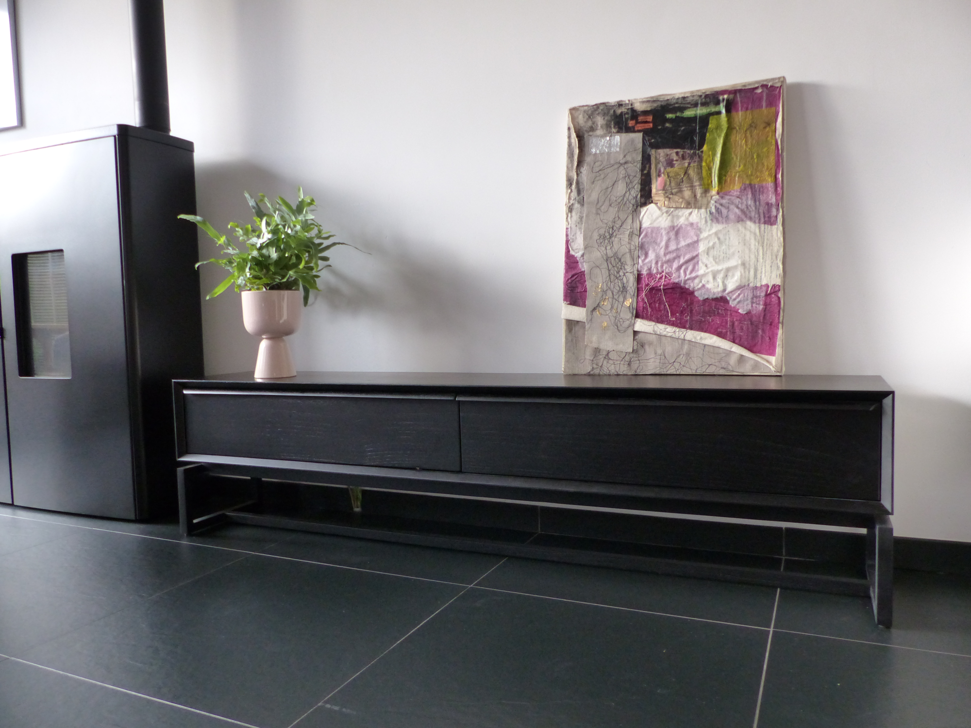 Tv meubel Aalvik 170 cm zwart