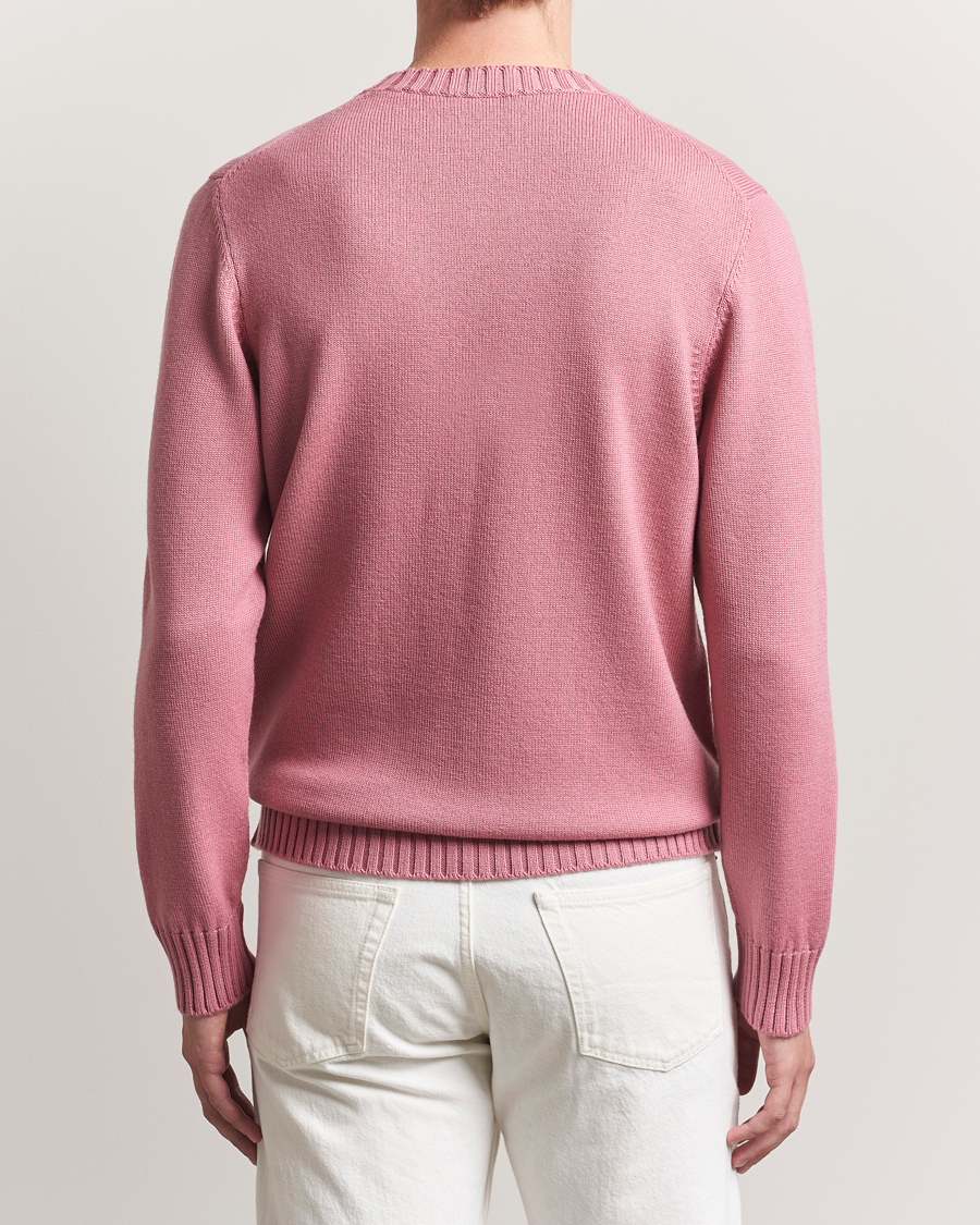 Piacenza Cashmere Brushed Wool Crew Neck Pink