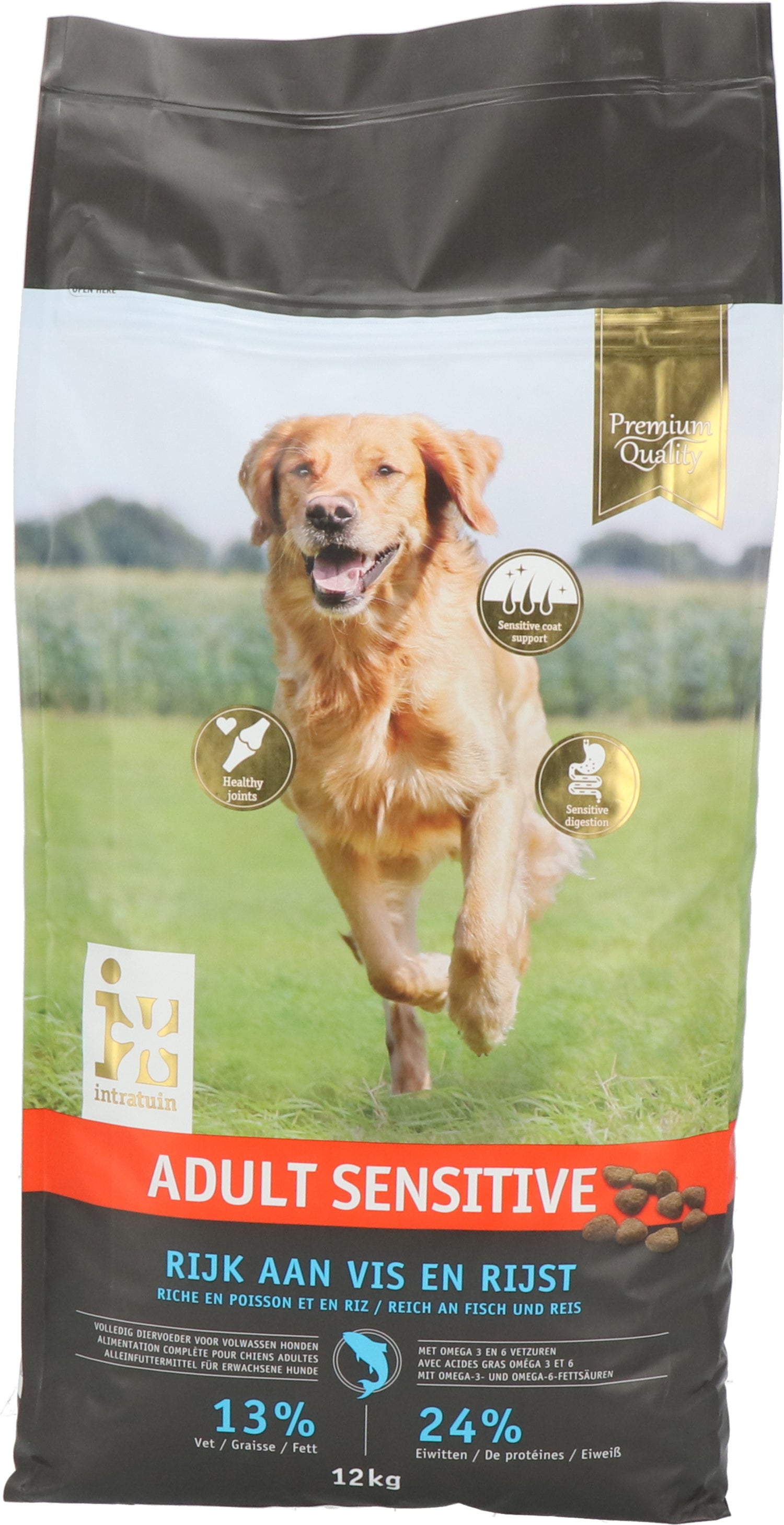 Intratuin Premium hondenvoer adult sensitive vis 12 kg