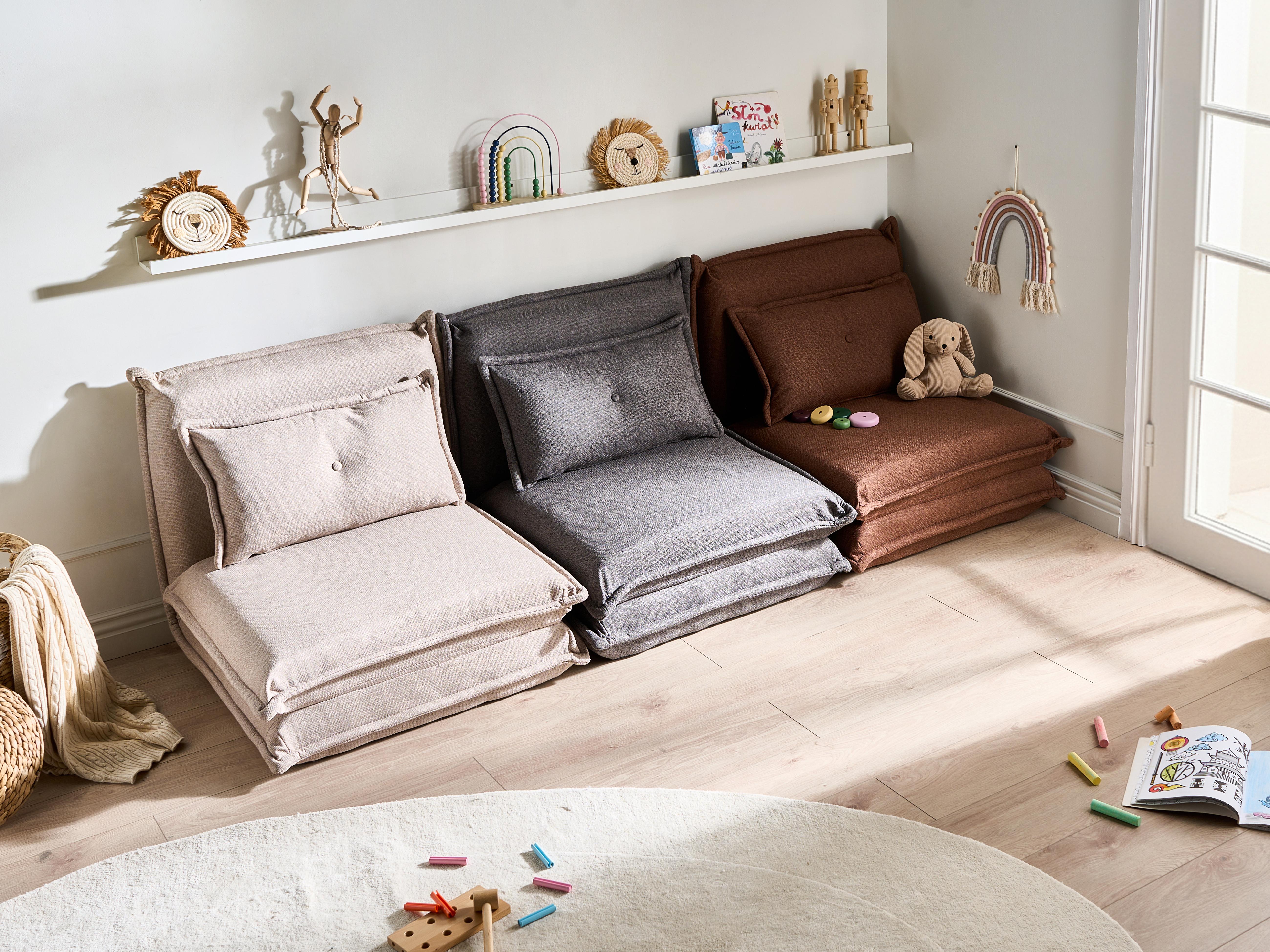 Eenpersoons slaapbank DELLEN Stof Beige