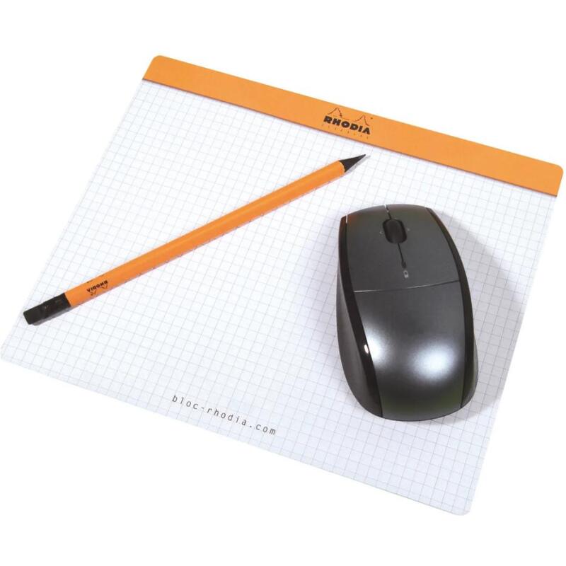 Tapis de souris Rhodia 19 x 23 cm 30 feuilles petits carreaux 5/5 en présentoir de 30 pièces - Orange