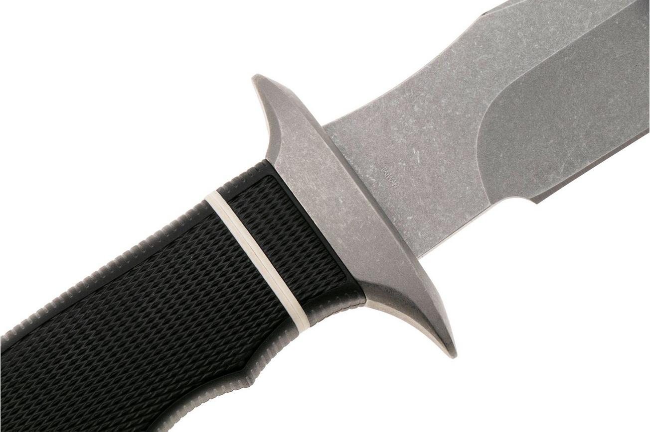 SOG Tech Bowie S11B-BX, Stonewashed AUS-8, Black Kraton vaststaand mes