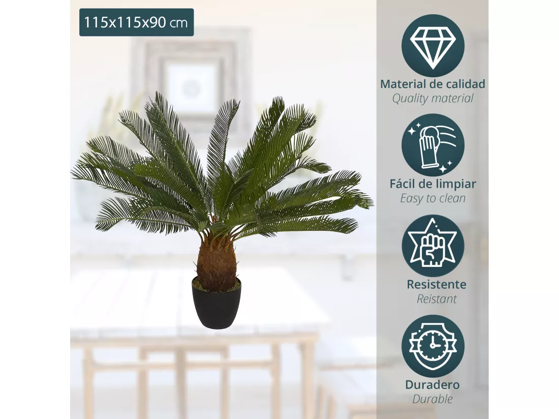 Plant d'ananas l.115 x d.115 x h 93, vert