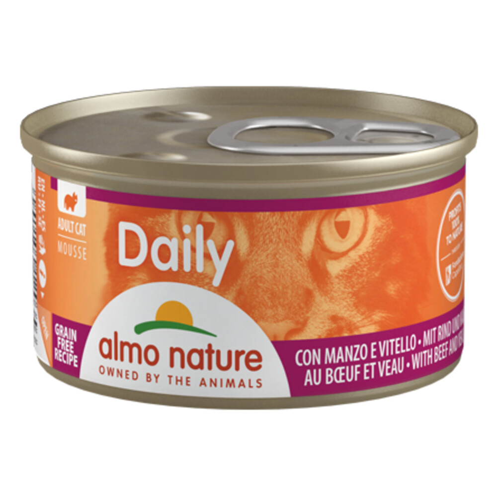 24x Almo Nature Daily Menu Mousse Kattenvoer Nat Rund85 gr