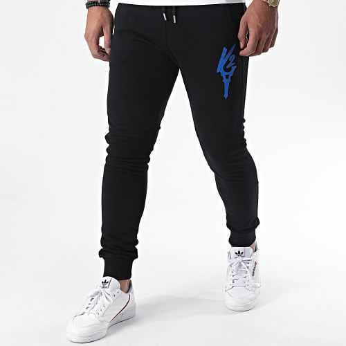 Pantalon Jogging Logo Noir Bleu