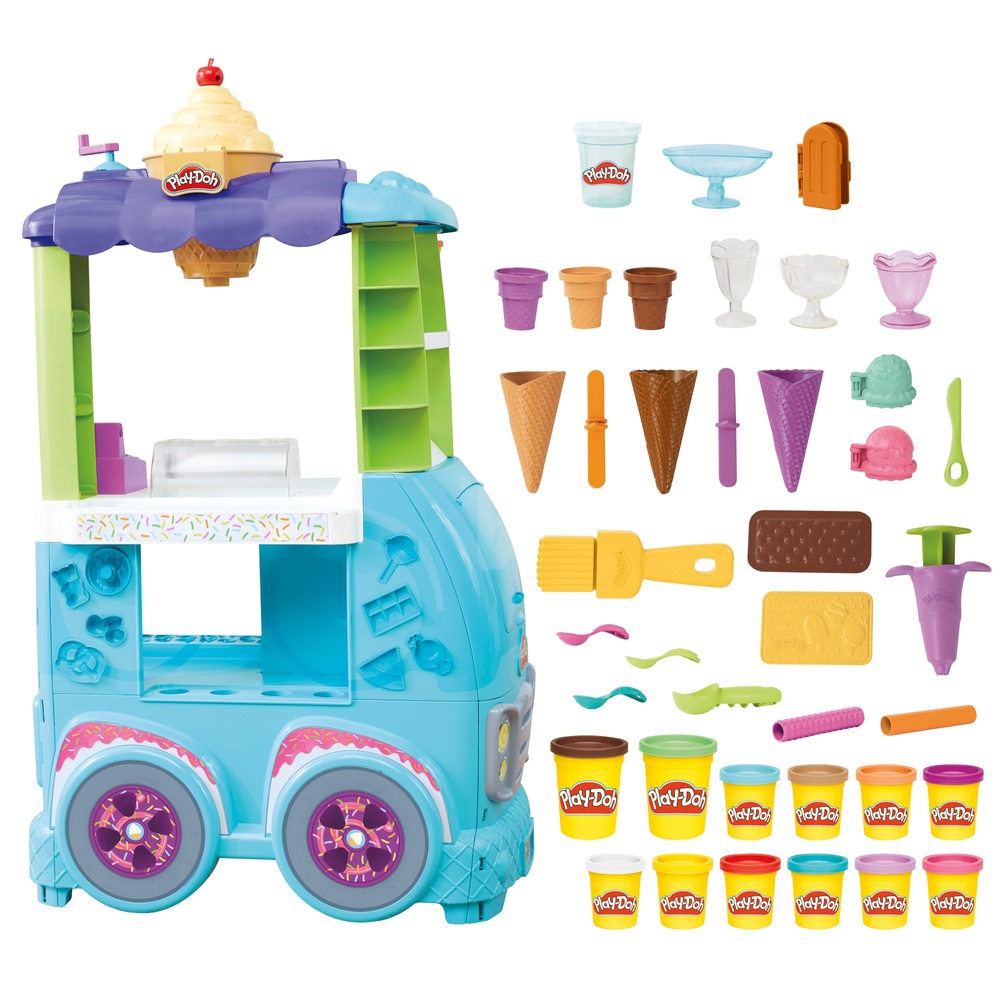 Play-Doh Kitchen Creations Ultimatives Eiswagen-Spielset mit über 25 Teilen