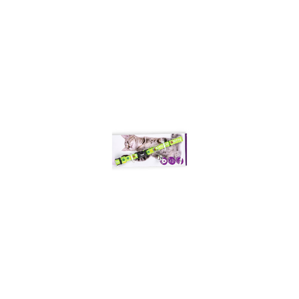 Collier chaton kitty vert. 16-25cm x 8mm.