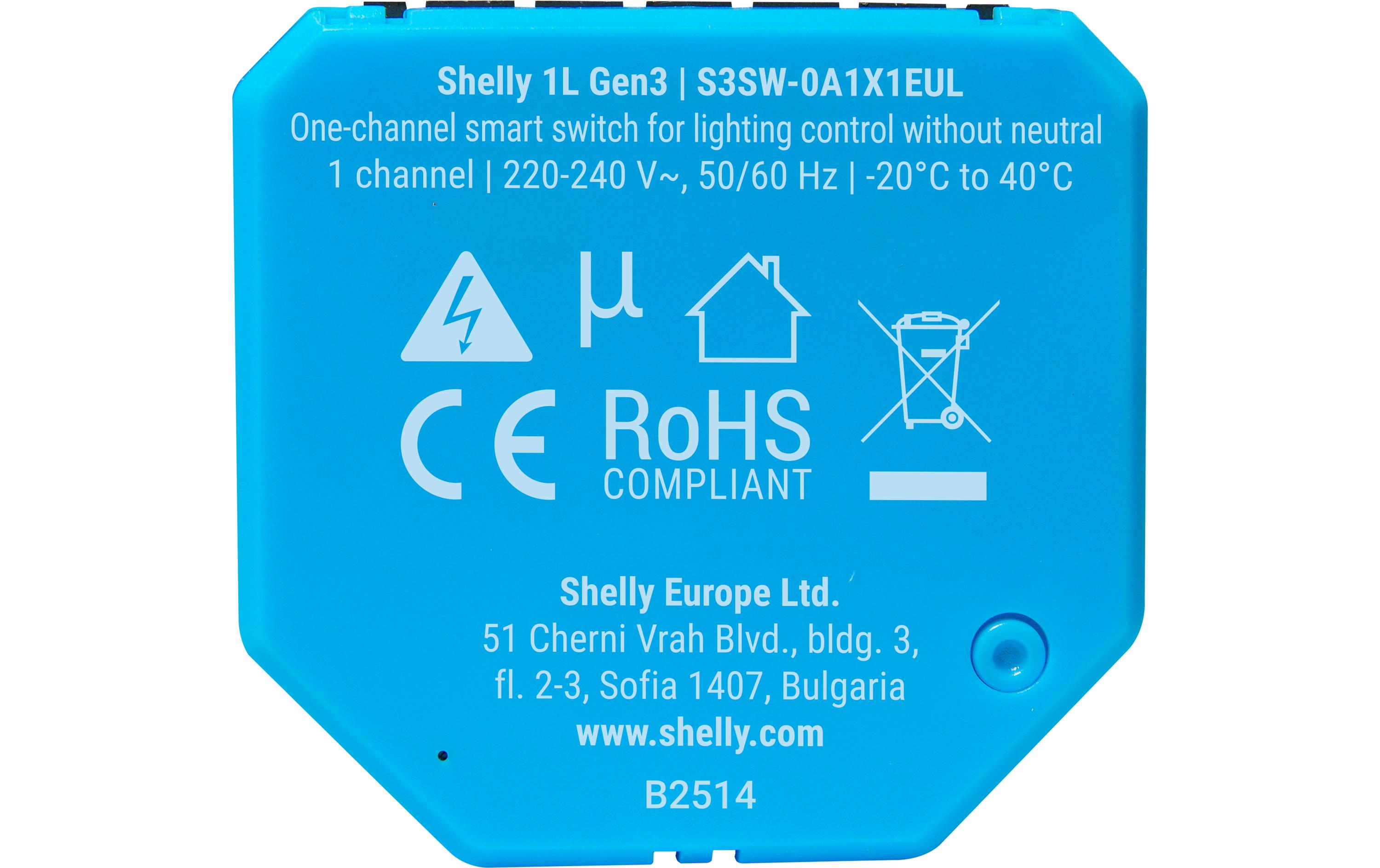 WLAN-Schaltaktor 1 l Gen3 10 A, Bluetooth BypassWiFi-Switch