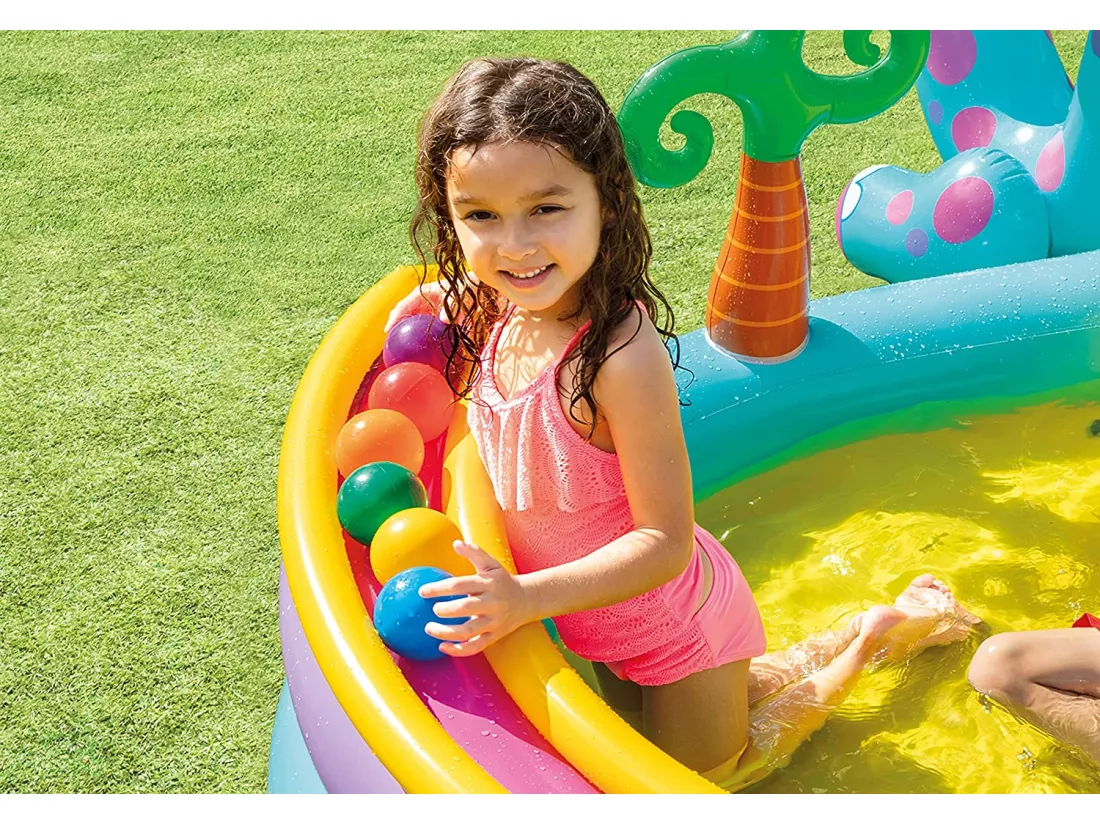 Aire de jeu aquatique gonflable Dinoland 333 x 229 x 112 Intex