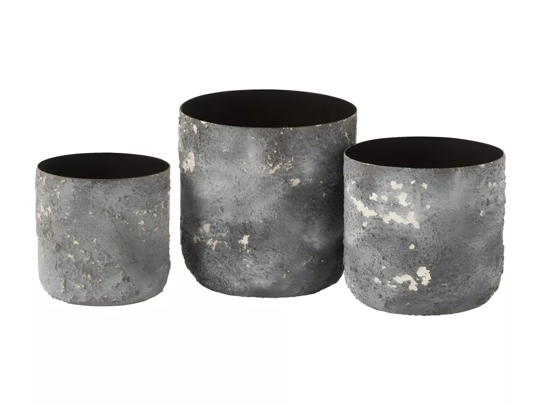 Lot de 3 Cache-Pots en Métal 