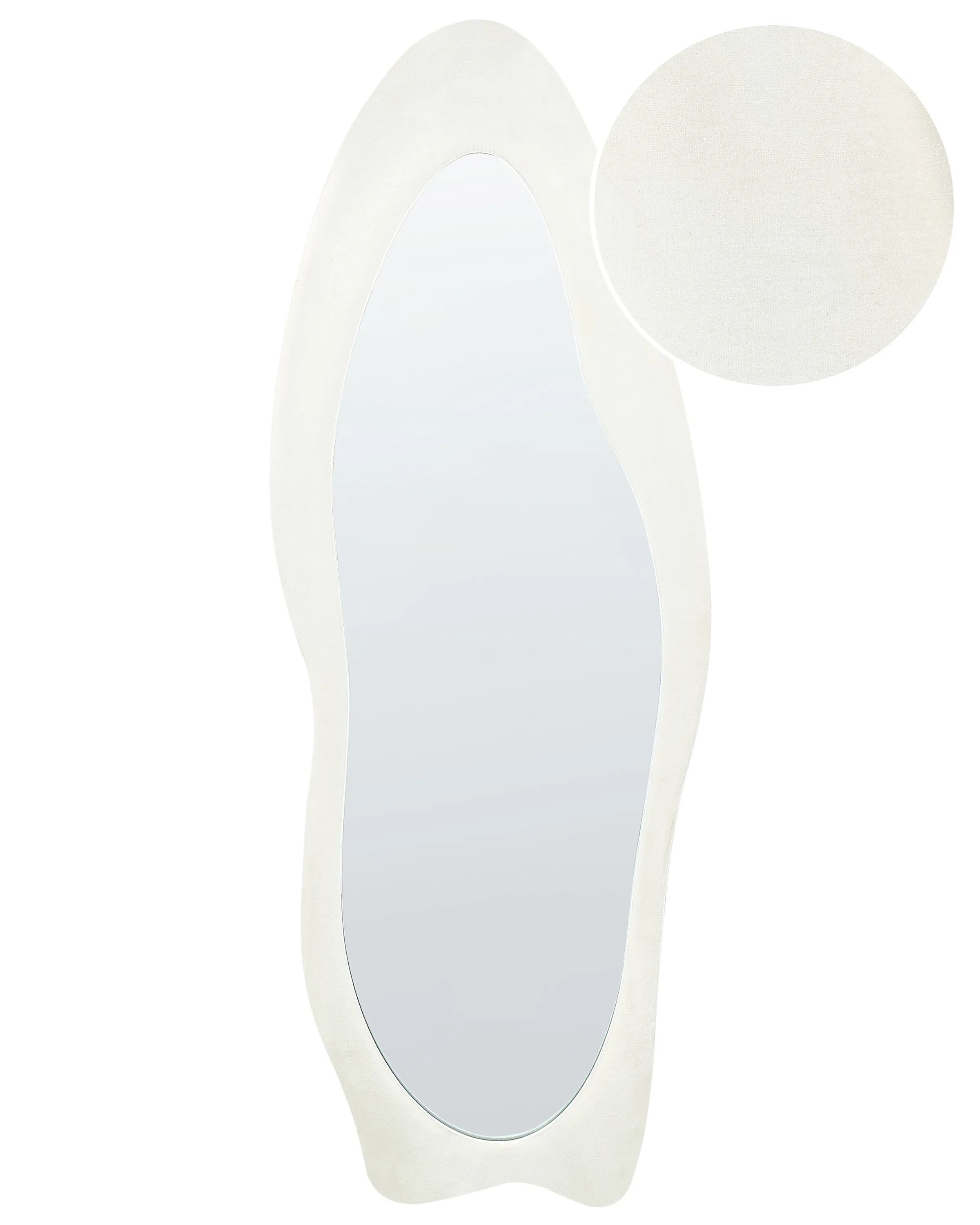 Wandspiegel REIGNY 57 cm 160 cm Fluweel Wit