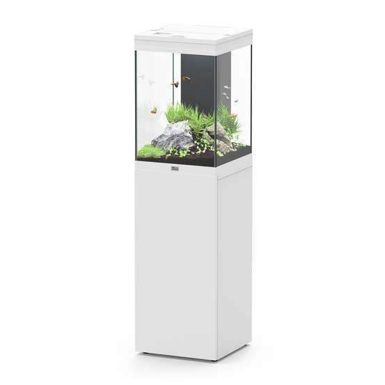 Aquarium et Meuble Aqua Tower Blanc 96 litres L.40x P.40x H.60cm