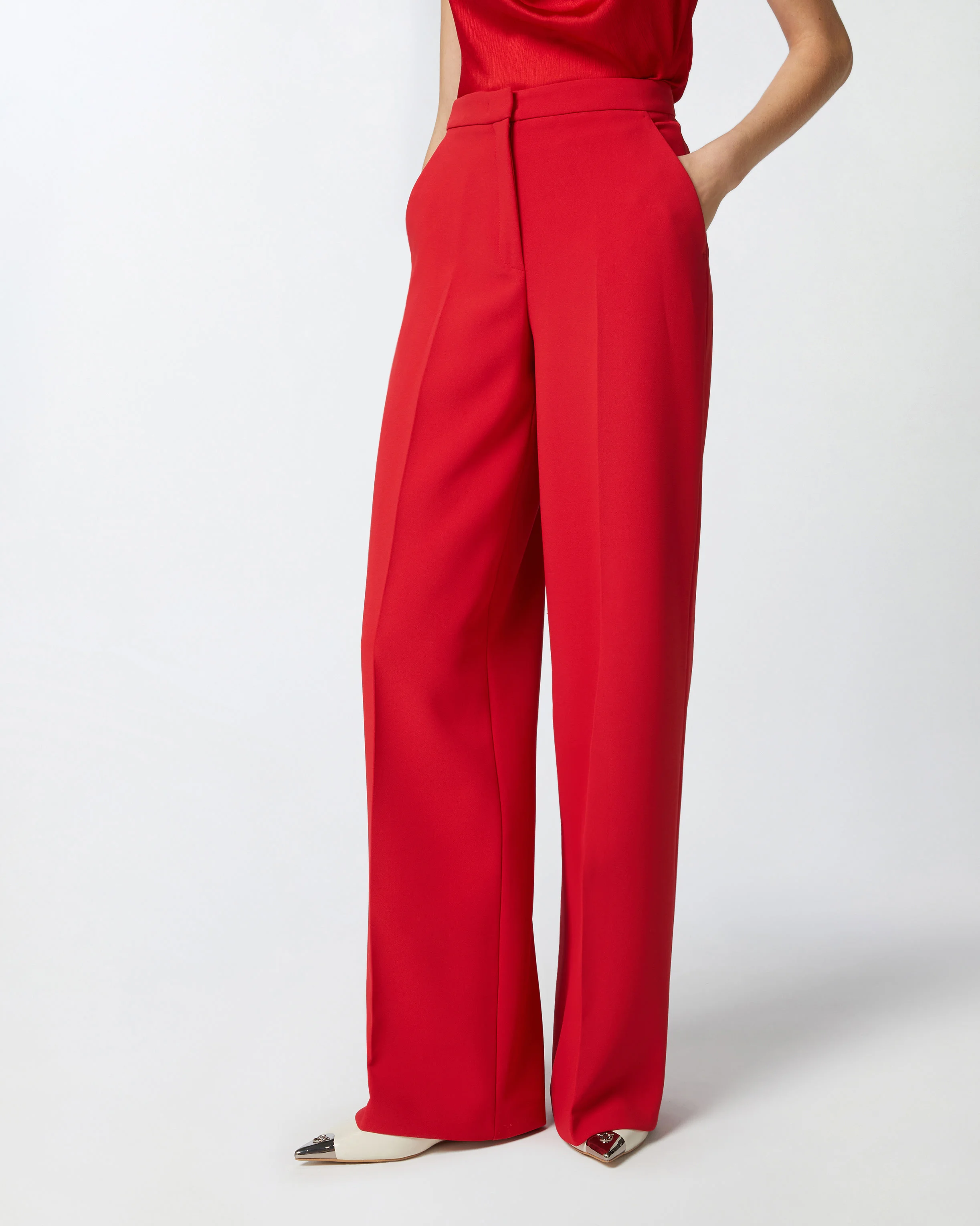 Pantalon palazzo élégant | Rouge