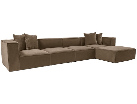 CONCEPT1 - Canapé tissu Sora angle marron 350 x 190 x h65