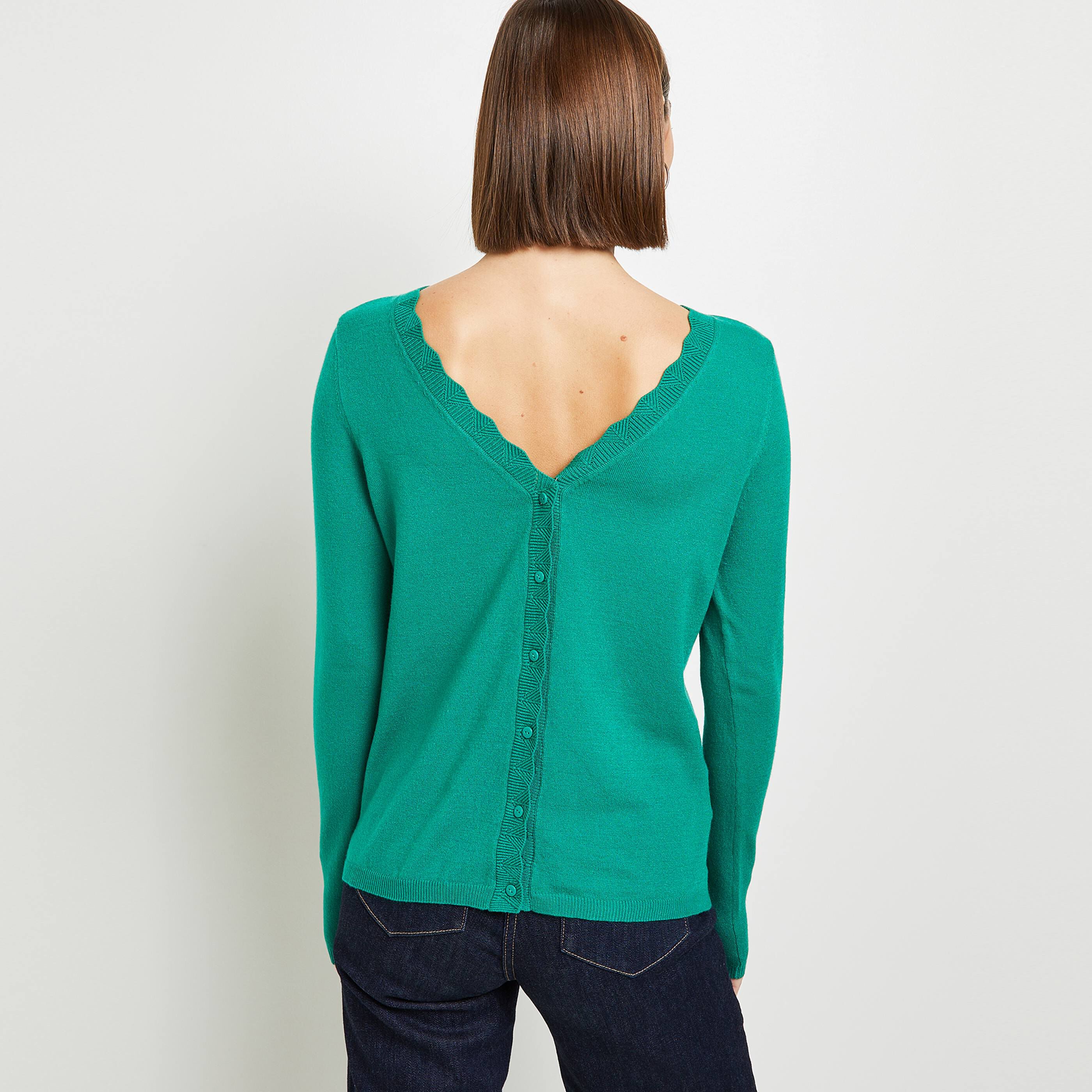 Gilet fine jauge femme - VERT