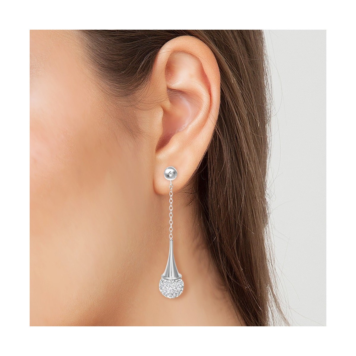 Boucles d'oreilles en acier SC Crystal ornées de Cristaux scintillants