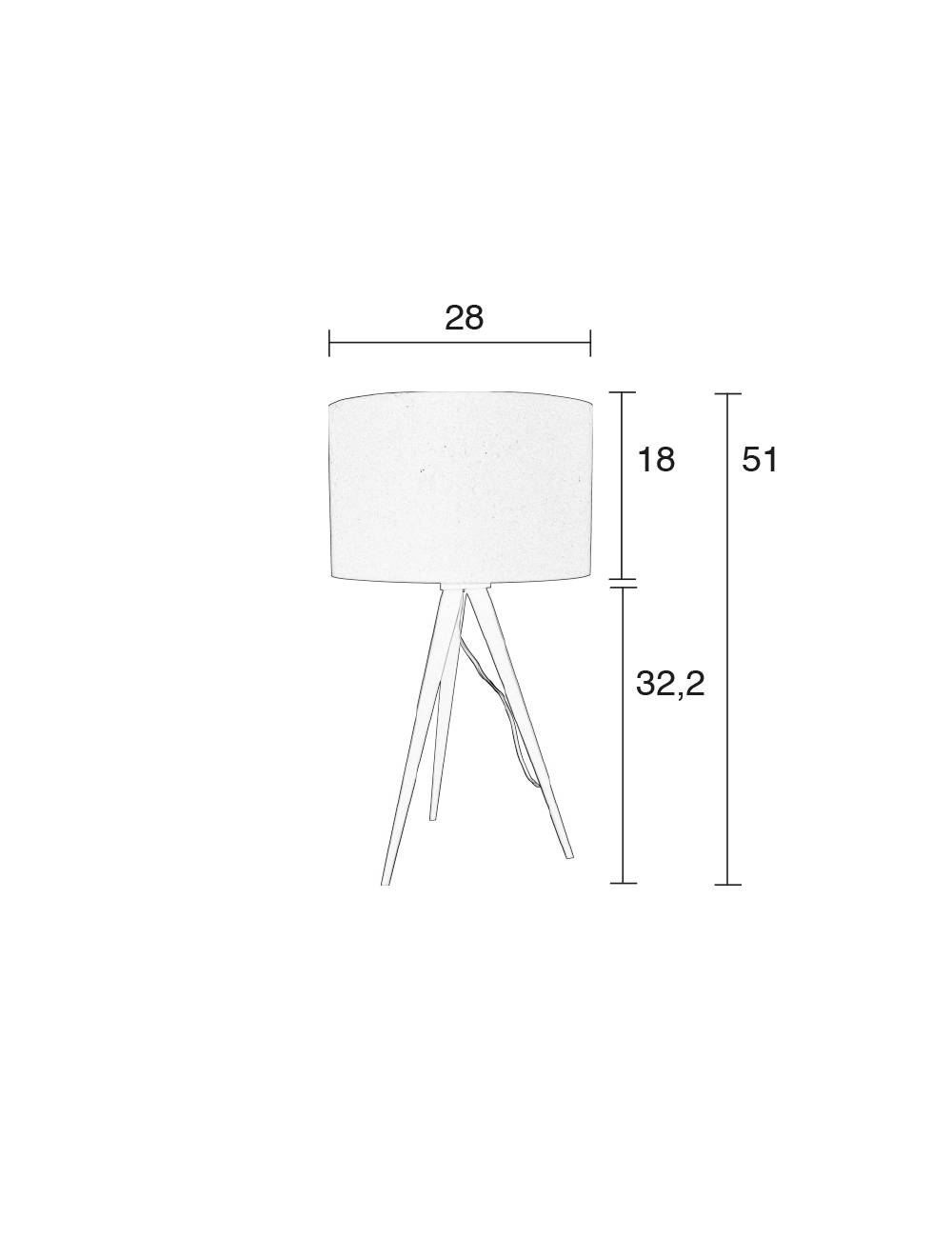 Taffellamp Tripod zwart/Grijs