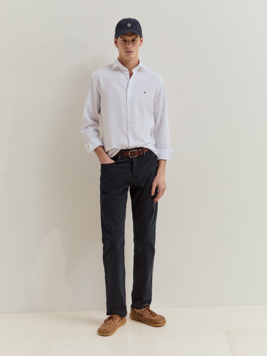 Camisa slim fit de algodão