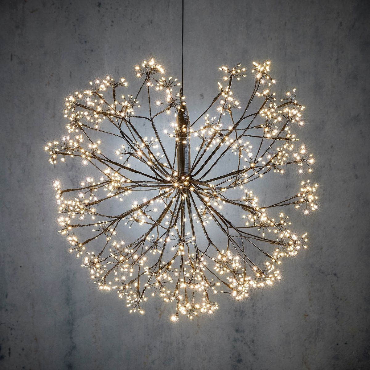 Kerst hanglamp bol zwart 60cm incl. LED met timer IP44 - Nobu
