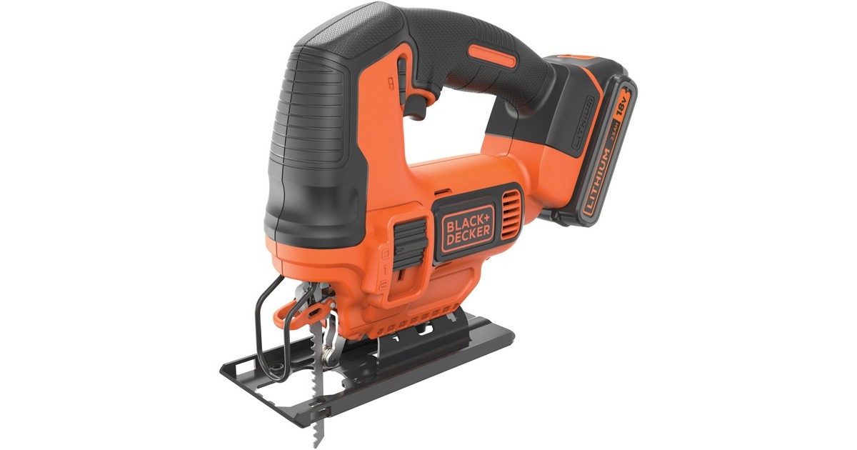 BLACK+DECKERBDCJS18E1-QW 18V 2.5Ah Pendeldecoupeerzaag  (Oranje/zwart, 18V 2.5Ah accu en lader inbegrepen)