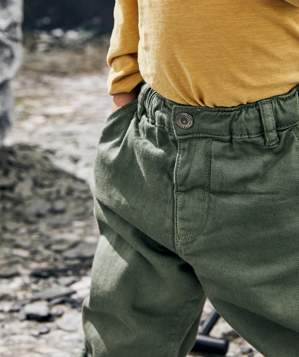PANTALON RELAX BÉBÉ GARÇON EN DENIM KAKI