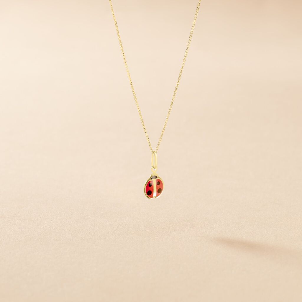 Collier Helidie Coccinelle Or Jaune