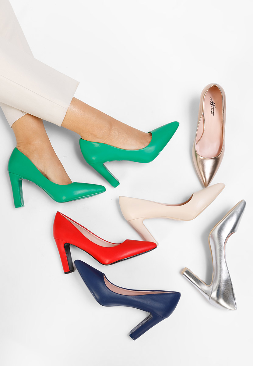 Chaussures à talon épais vert Devina V3