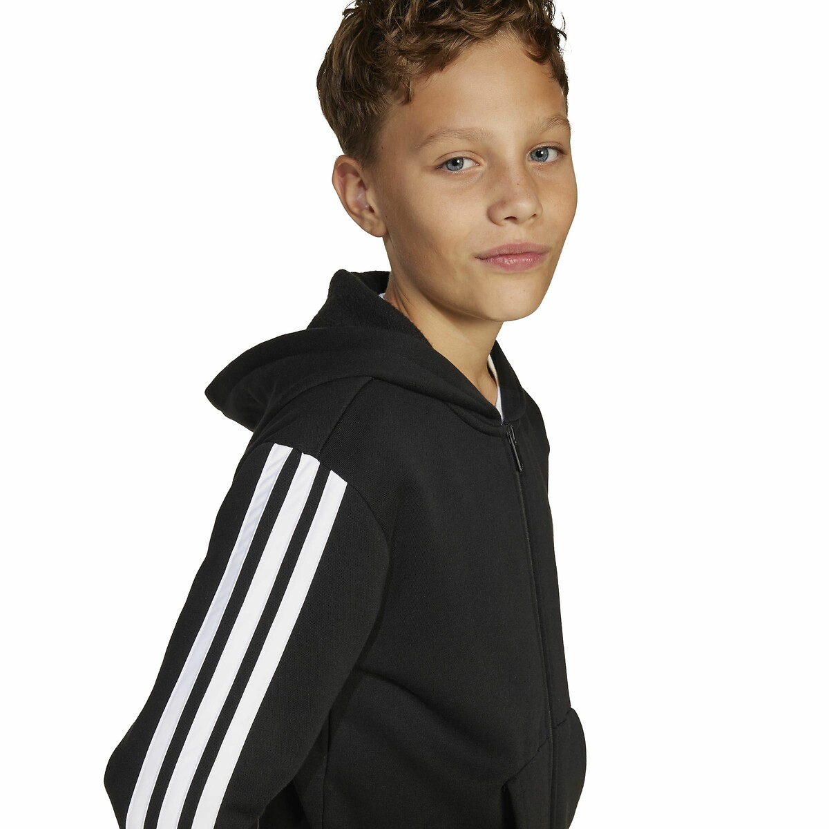 ADIDAS ROUPAS ESPORTIVAS<br>Suéter com zíper em fleece escovado