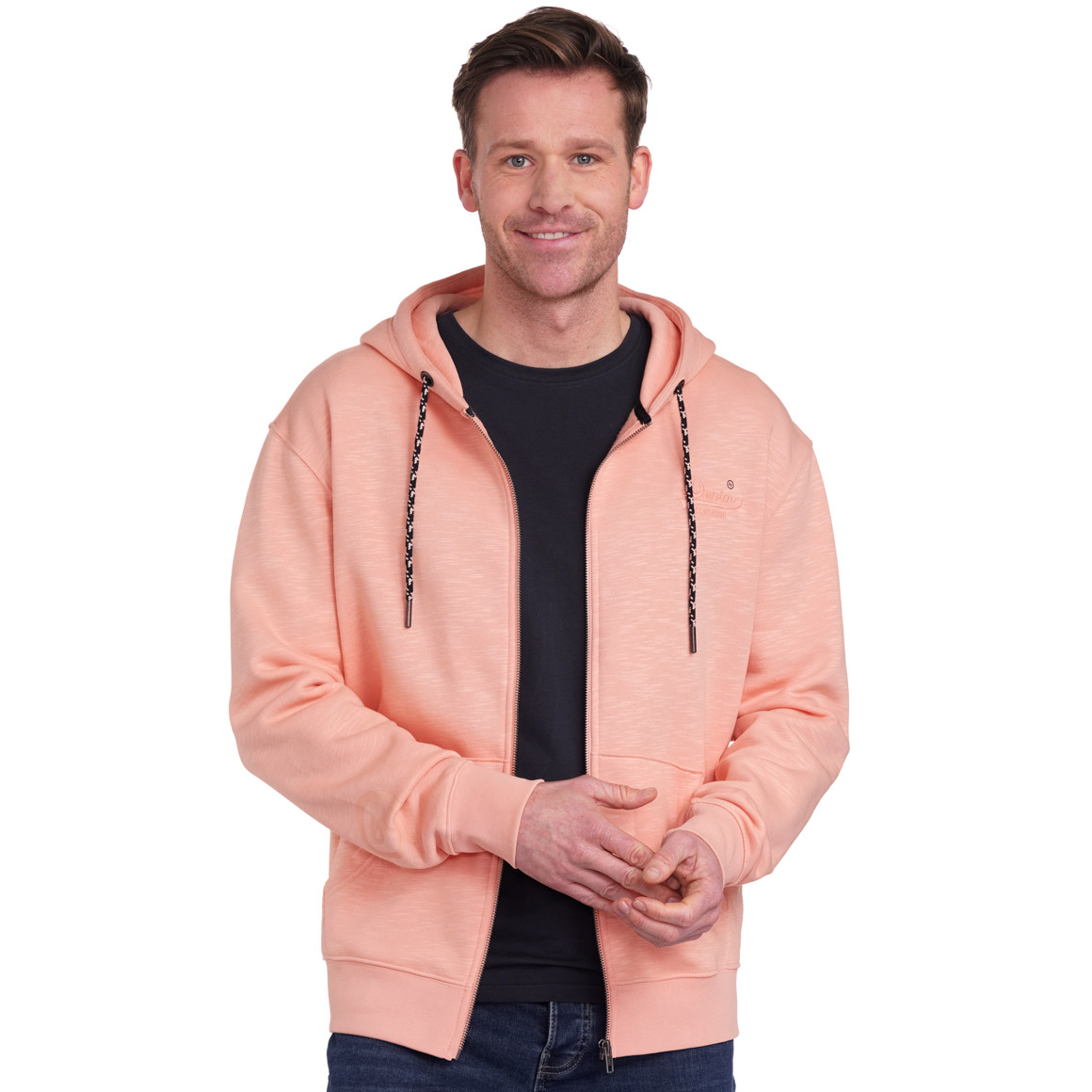 VanVaan Denim Herren Sweatjacke aus Flammgarn hellorange
