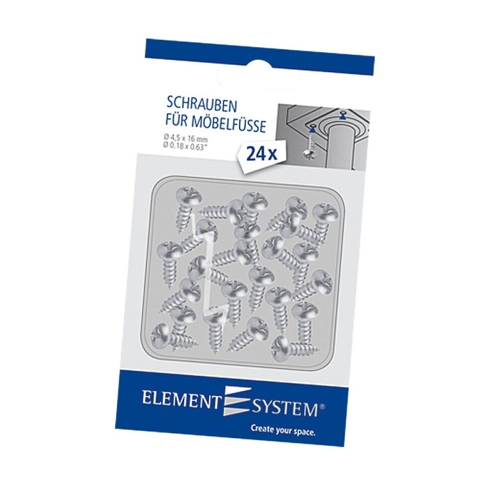SKRUER TIL MØBELBEN ELEMENT-SYSTEMFORSINKET 24STK