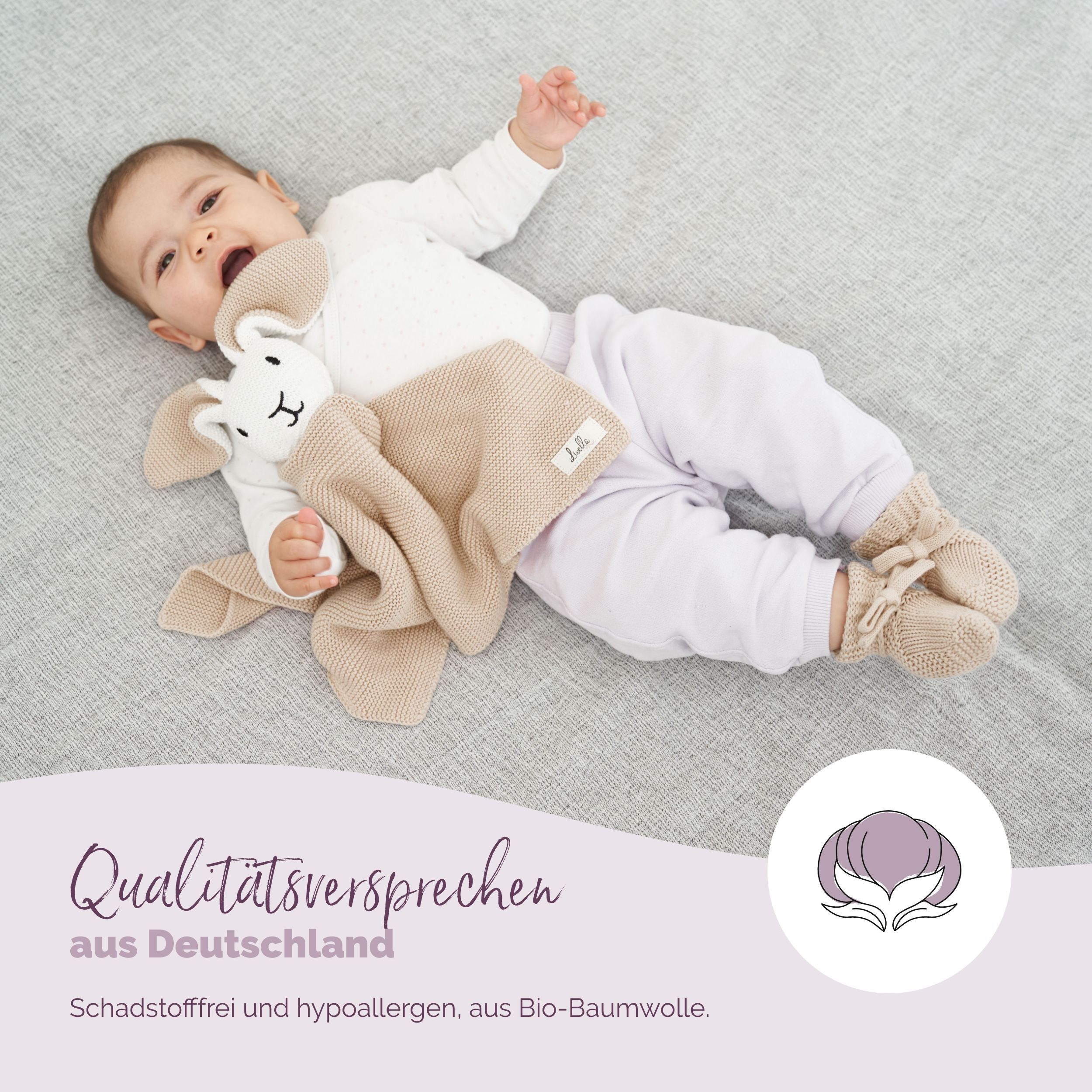 Livella Kuscheltuch (Hase) mit Söckchen aus Bio-Baumwolle