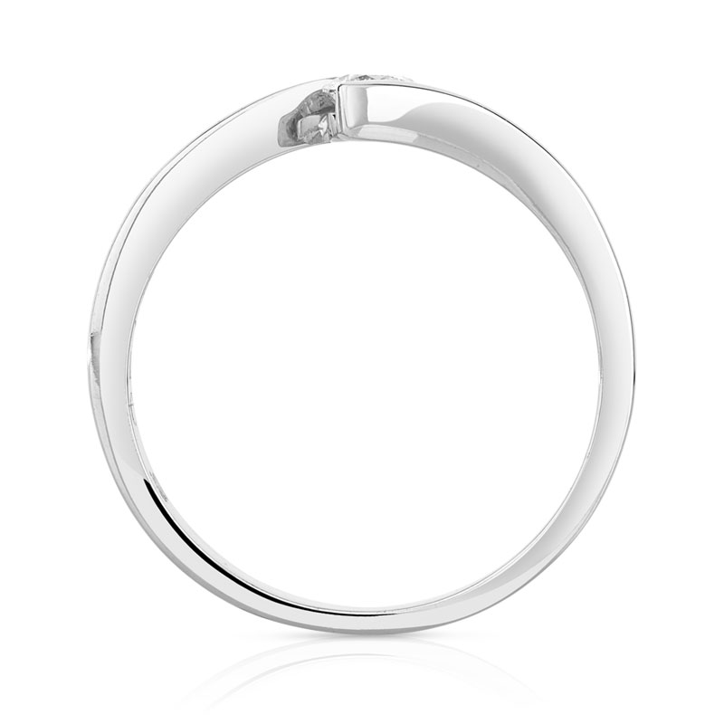 Bague solitaire or 750 blanc 20/100e de carat