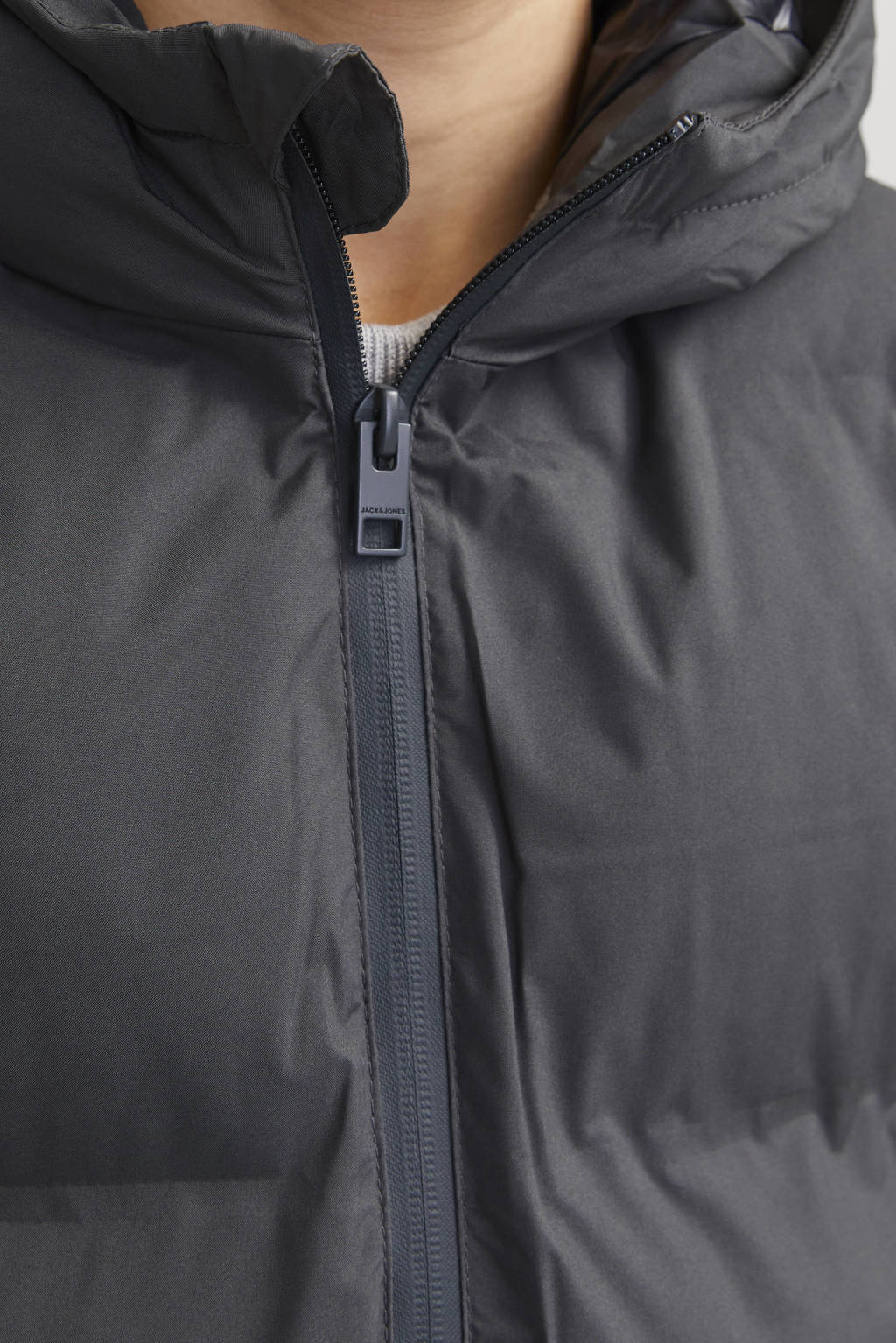 JACK & JONES gewatteerde winterjas JJPAYNE donkergrijs