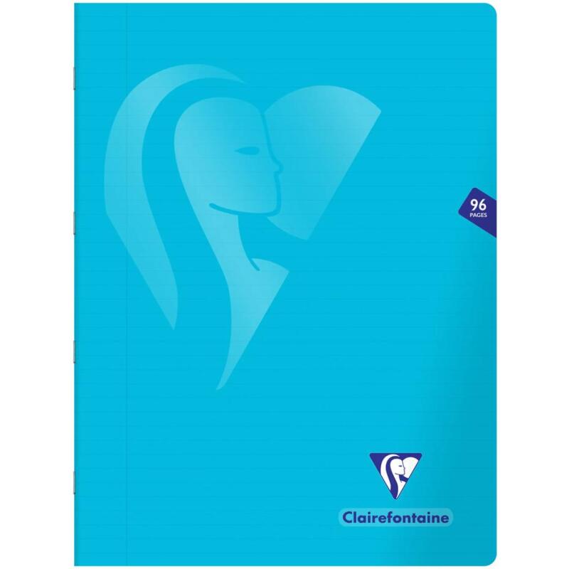Cahier piqué Mimesys 24x32cm 96 pages ligné + marge couverture polypropylène - Assortis