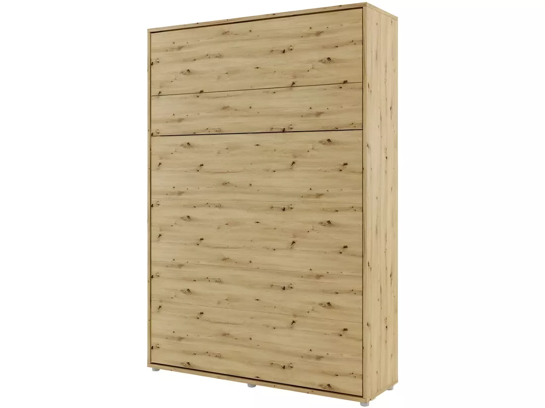 Lenart Armoire Lit escamotable +2 Placards tiroir Vertical 140x200 cm Chêne artisan Lit Rabattable Lit Mural