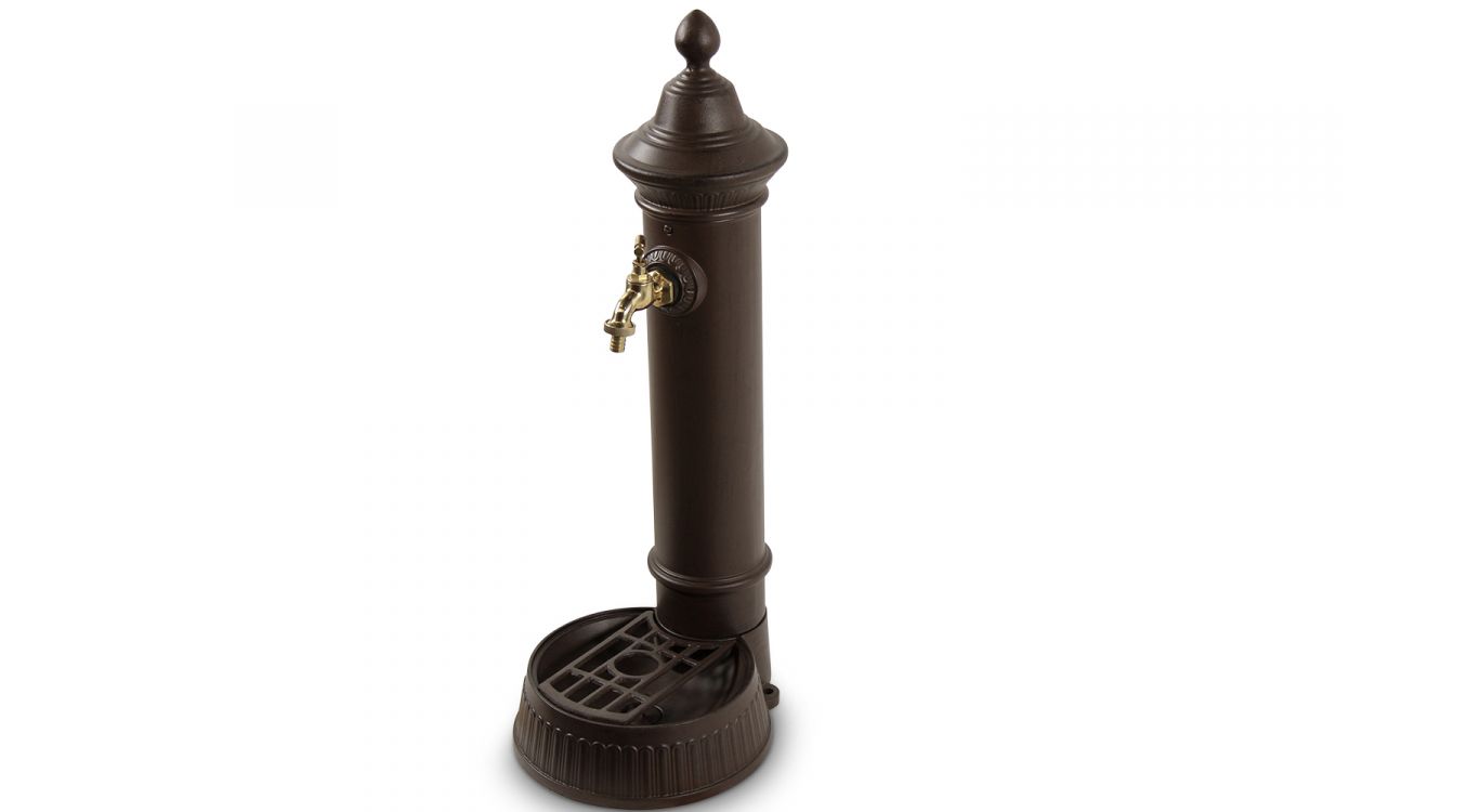 Fontaine de jardin aluminium marron 26x32x72cm