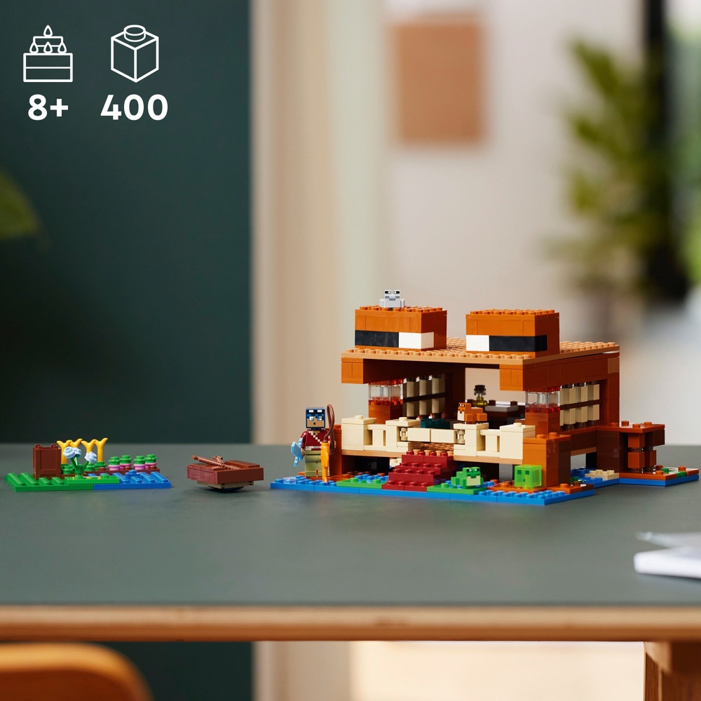 LEGO Minecraft 21256 Das Froschhaus-Spielzeug mit Tierfiguren-Set