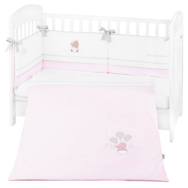 Kikkaboo Conjunto Jogo de Cama Bordado 2 Peças 60x120cm Dream Big Rosa