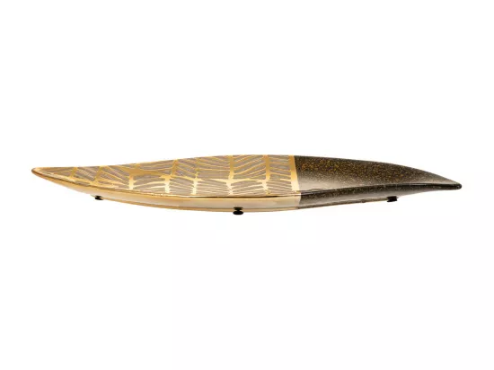 Centre de table en céramique dorée 42,5x16,5x2,5h